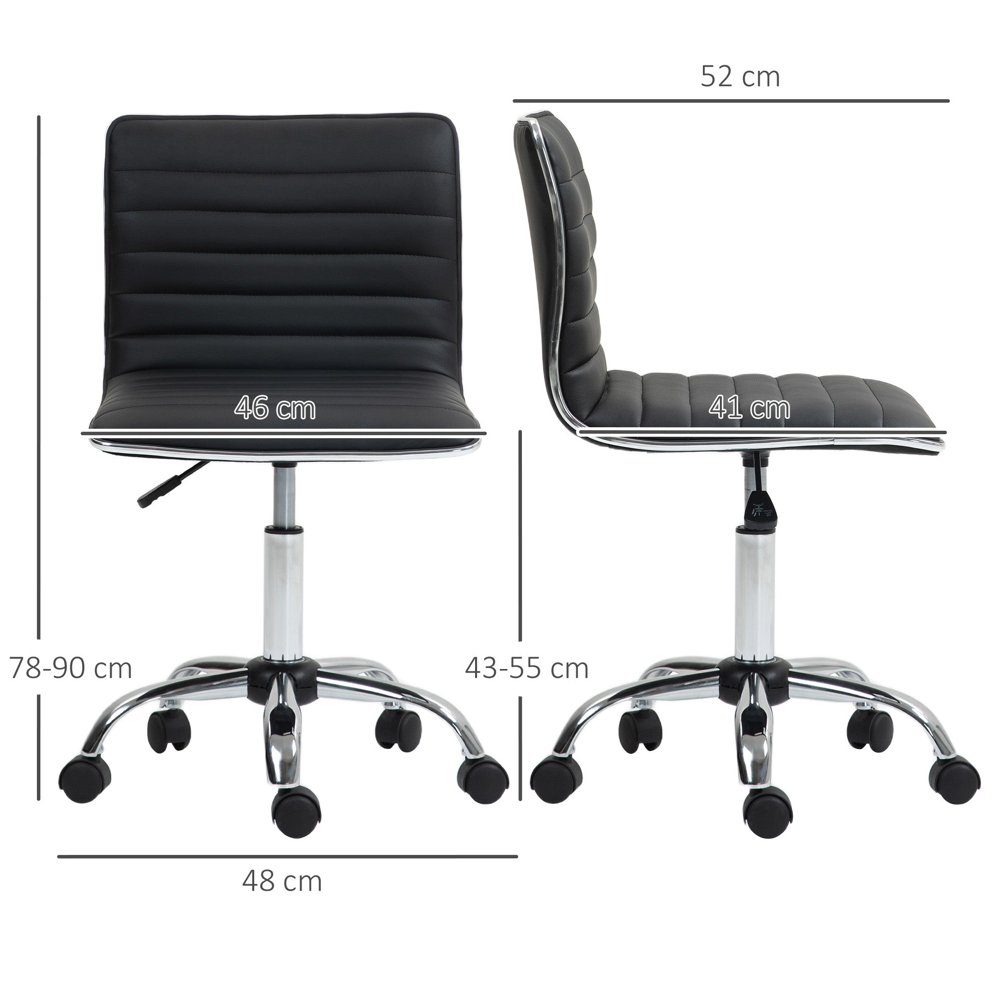 Bürostuhl, höhenverstellbar, drehbar, 120 kg, Schwarz