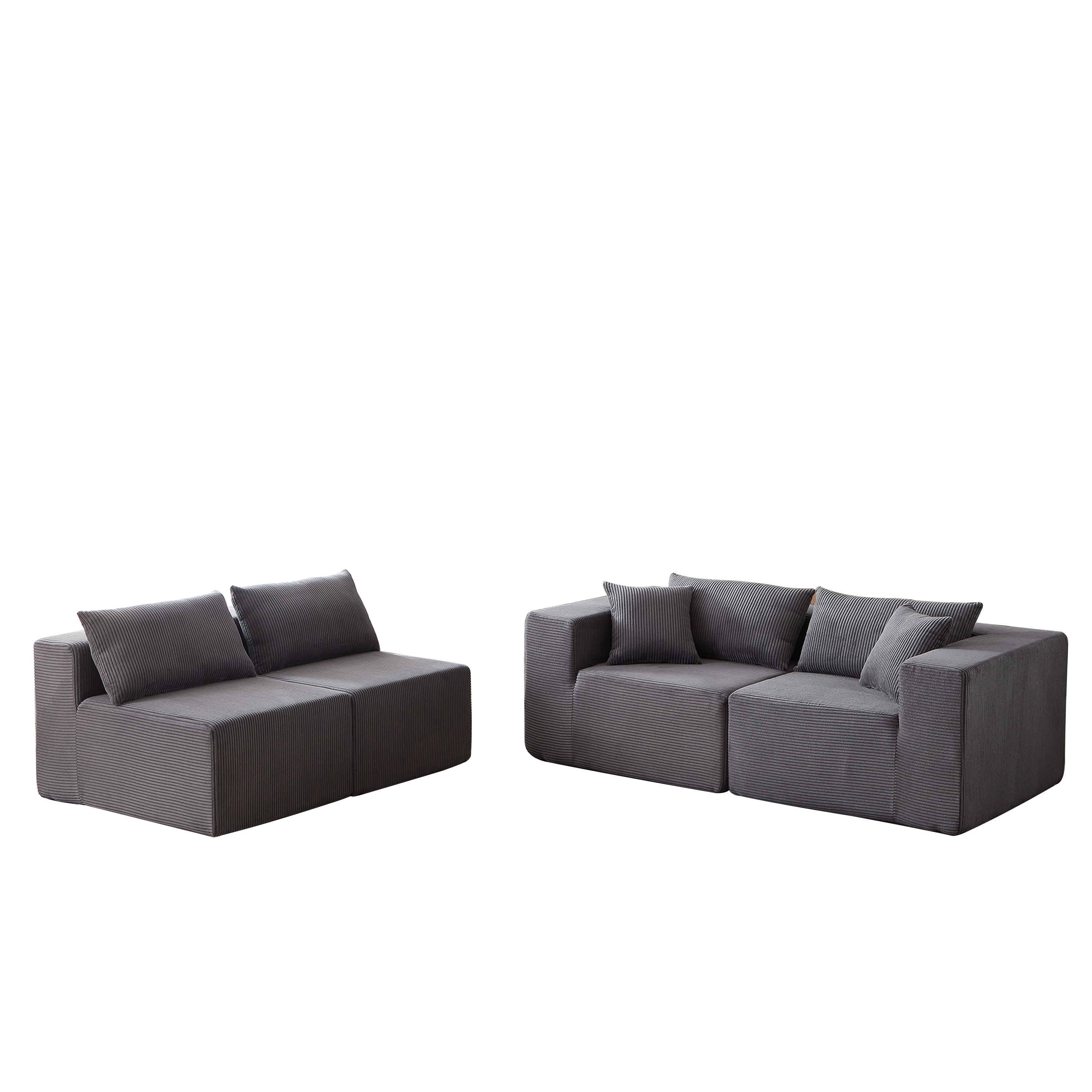 Modular L-Shaped Sectional Sofa 104-Inch 4-Piece - Corduroy