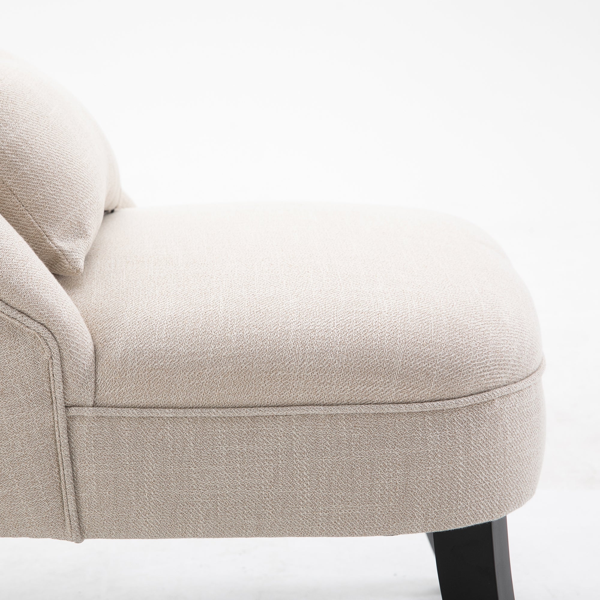 Recliner Chair, Back Cushion, Linen-Look, Cream White
