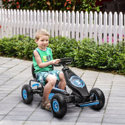 Children's Go-Kart with Pedals, Adjustable Seat, Blue and Black