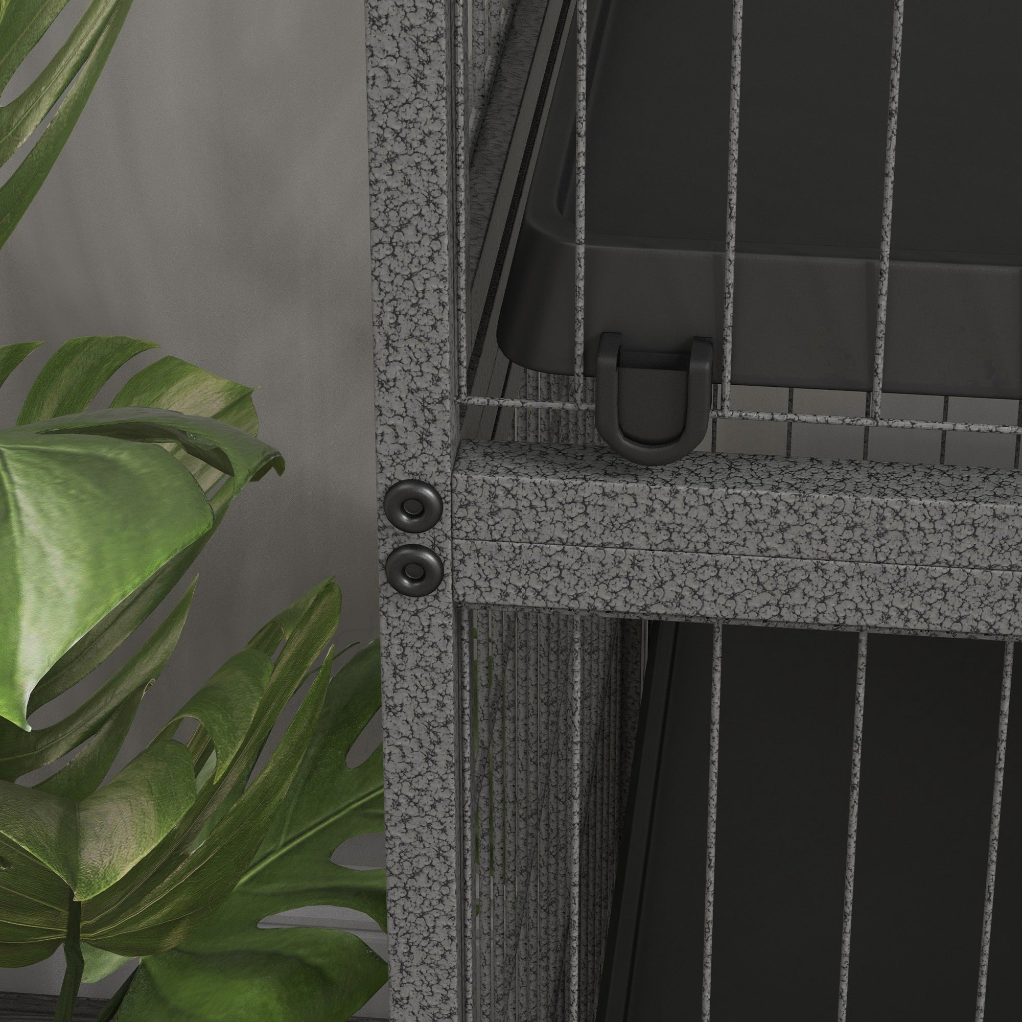 Rodent Cage, Multifunctional 4 Platforms 3 Ramps 4 Doors, Steel Grey Silver Black