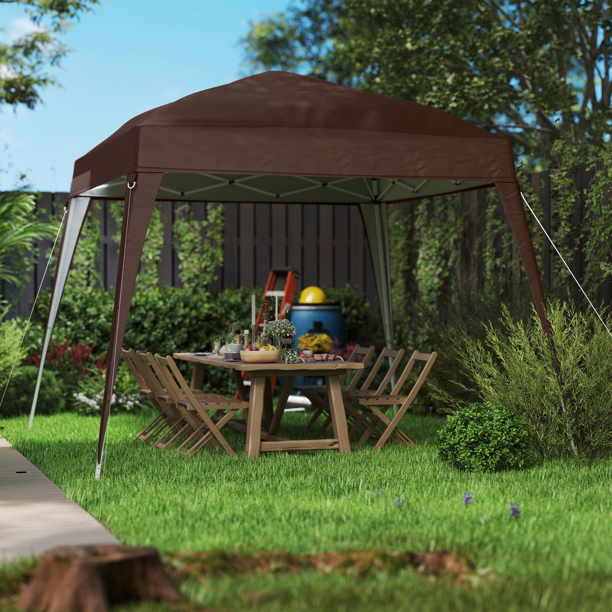 Pavillon-Ersatzdach 3x3m, wasserabweisend, stabil, Kaffee