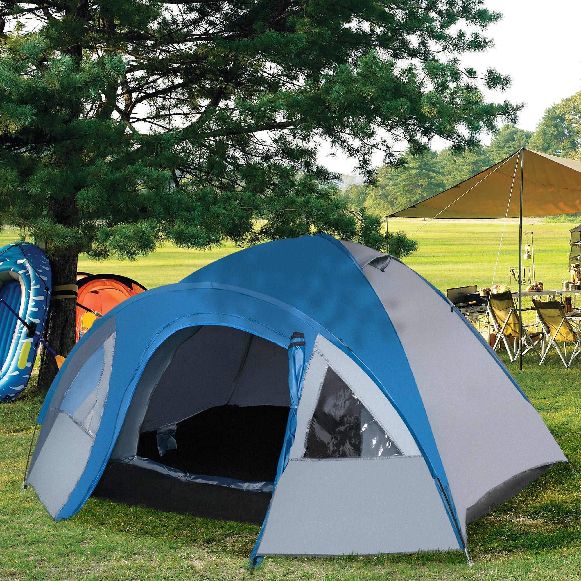 Kuppelzelt, Outdoor-Iglu, 4 Personen, 4 Jahreszeiten, wasserdicht, doppelwandig