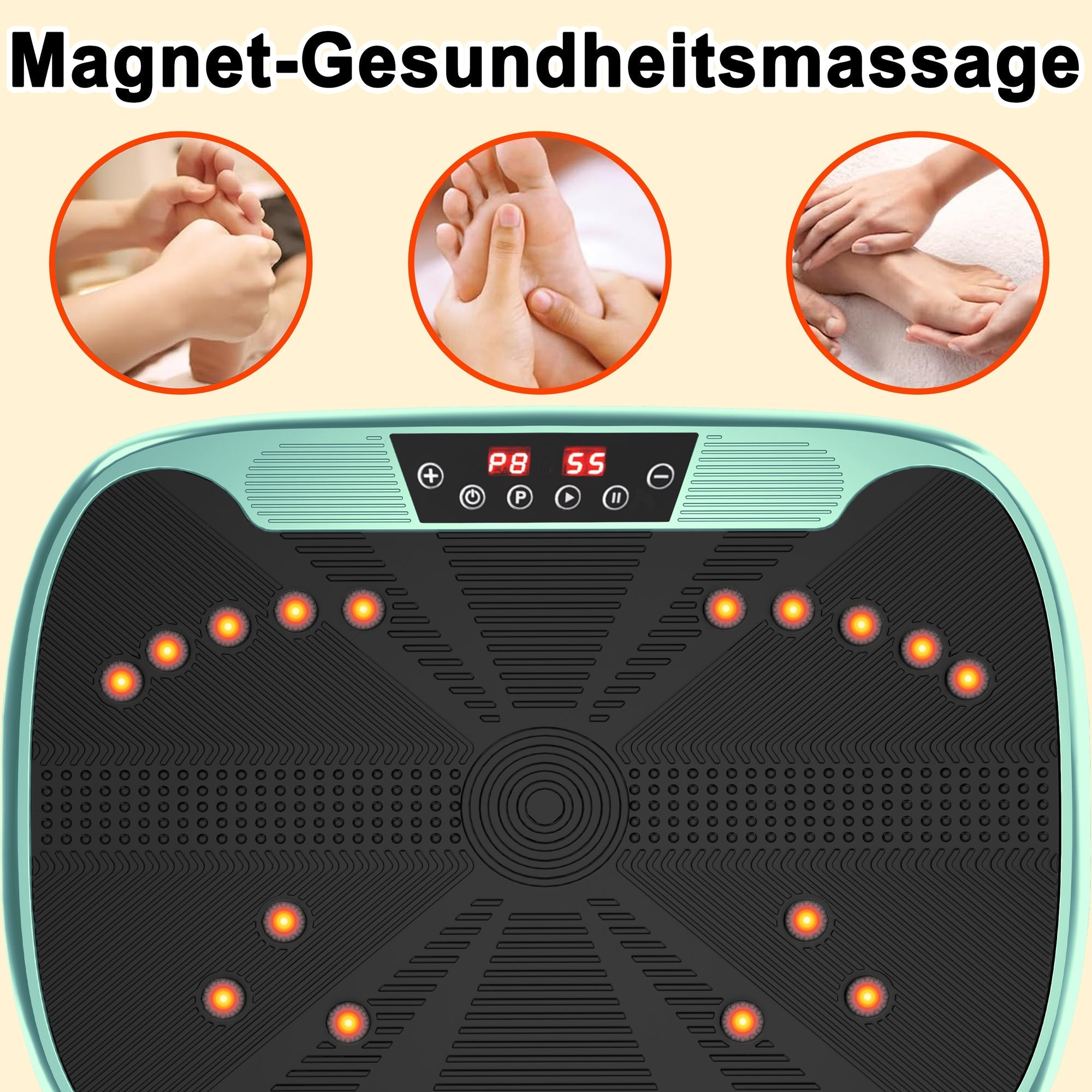 Vibration Plate Training Device, Whole Body Fitness Platform with Resistance Bands, Home Equipment