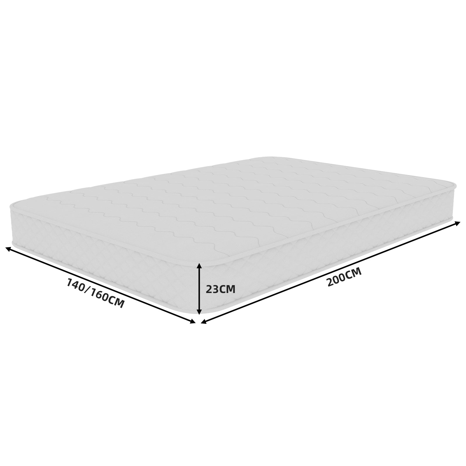 3D Breathable Mattress, Pocket Spring, Noise-Free, Back Care, 140x200cm, White