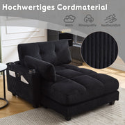 Palm Chair, Fluffy Striped Upholstery with Rolling Handrails, Black