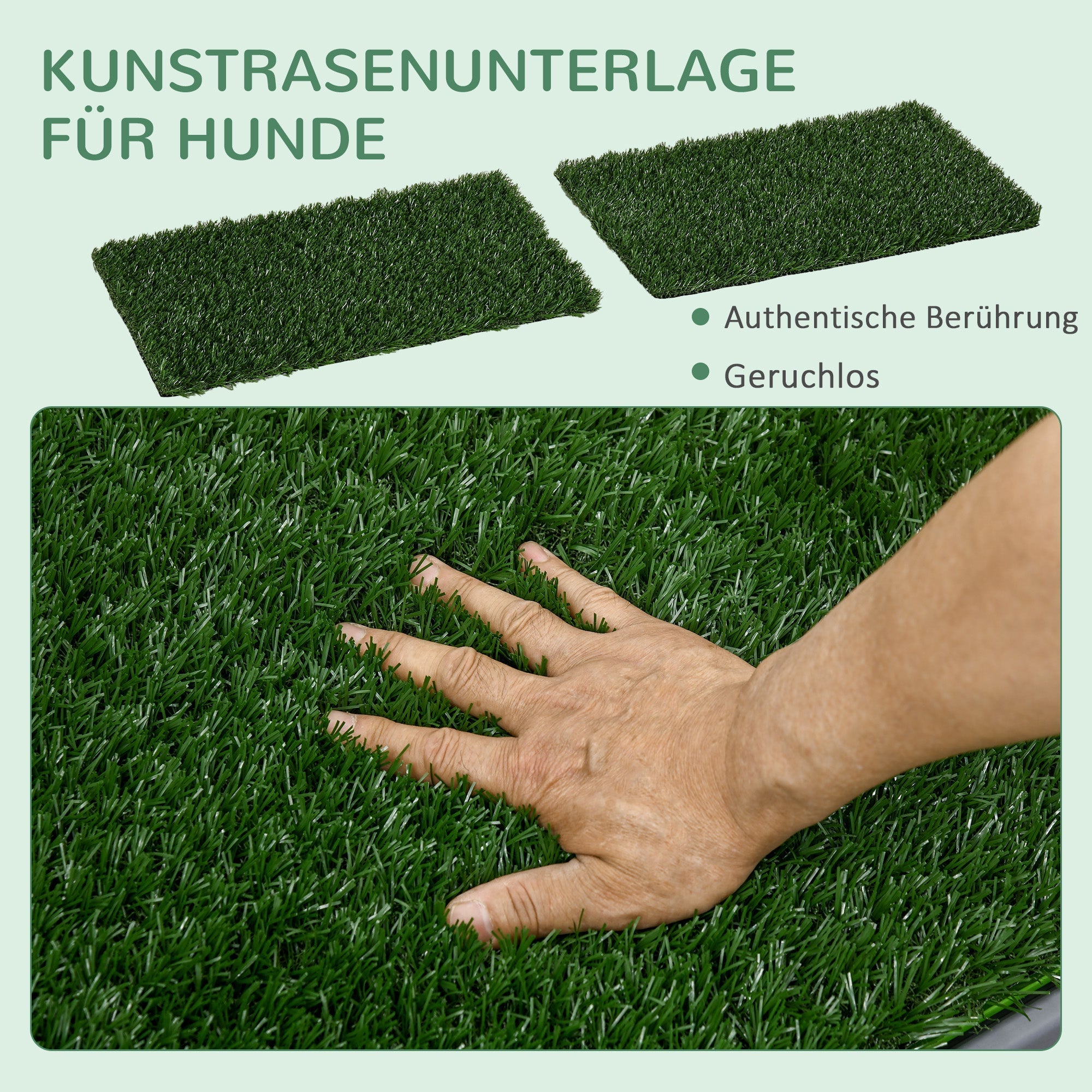 Dog Toilet, 2 Grass Mats, Potty Training, Indoor Outdoor, Green