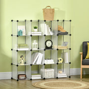 DIY Cube Shelving System 16 Cube Storage Boxes Plastic White