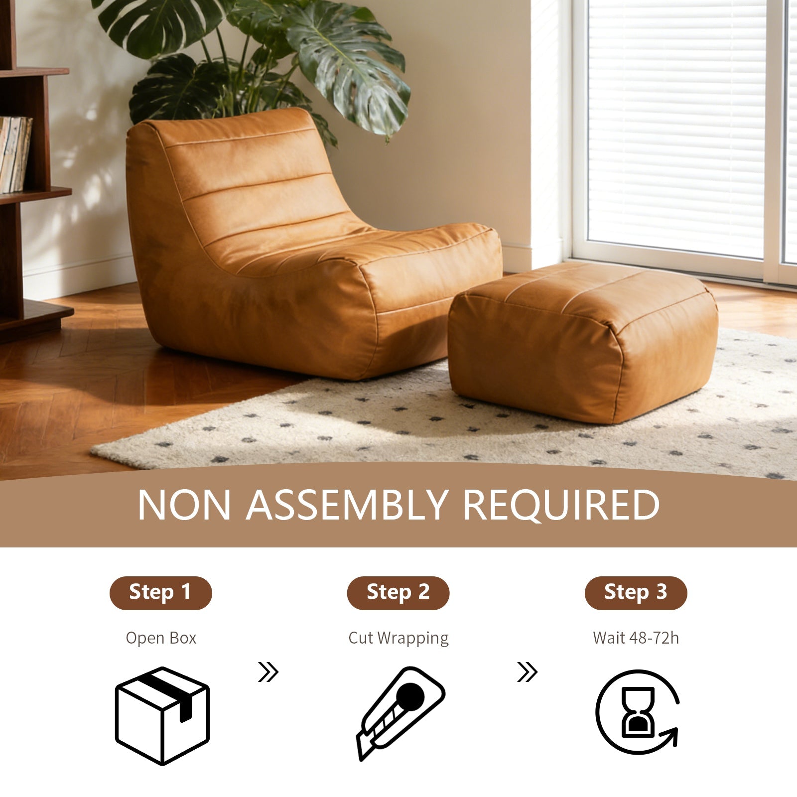 Ergonomic Single-Seater Lounge Sofa with Coordinated Ottoman for Compact Living Spaces, Modern Style
