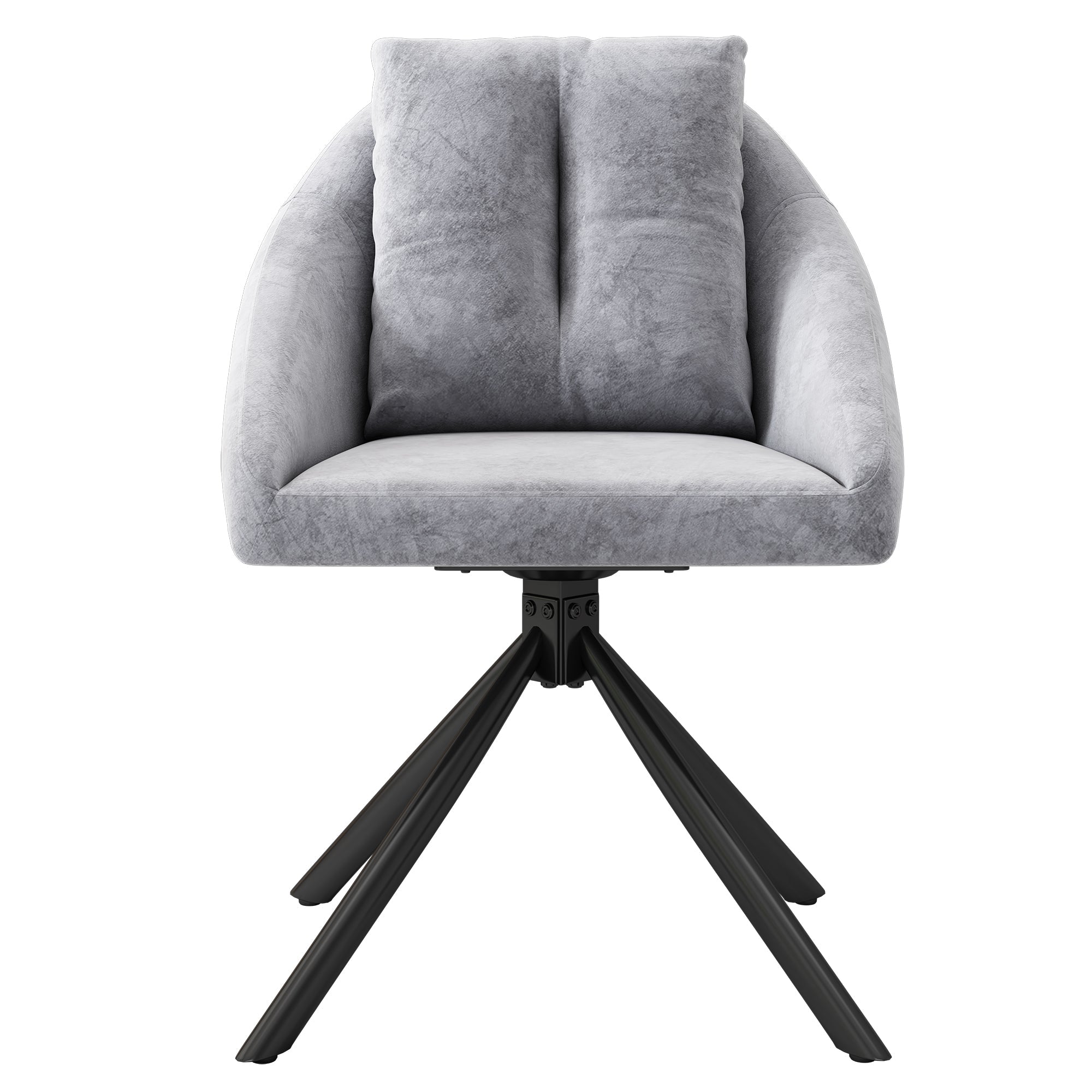 Swivel Dining Chair Set of 6 with Ergonomic Design, Grey Velvet