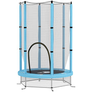 Children's Trampoline 140 cm, Safety Net, Octopus Pattern, Light Blue