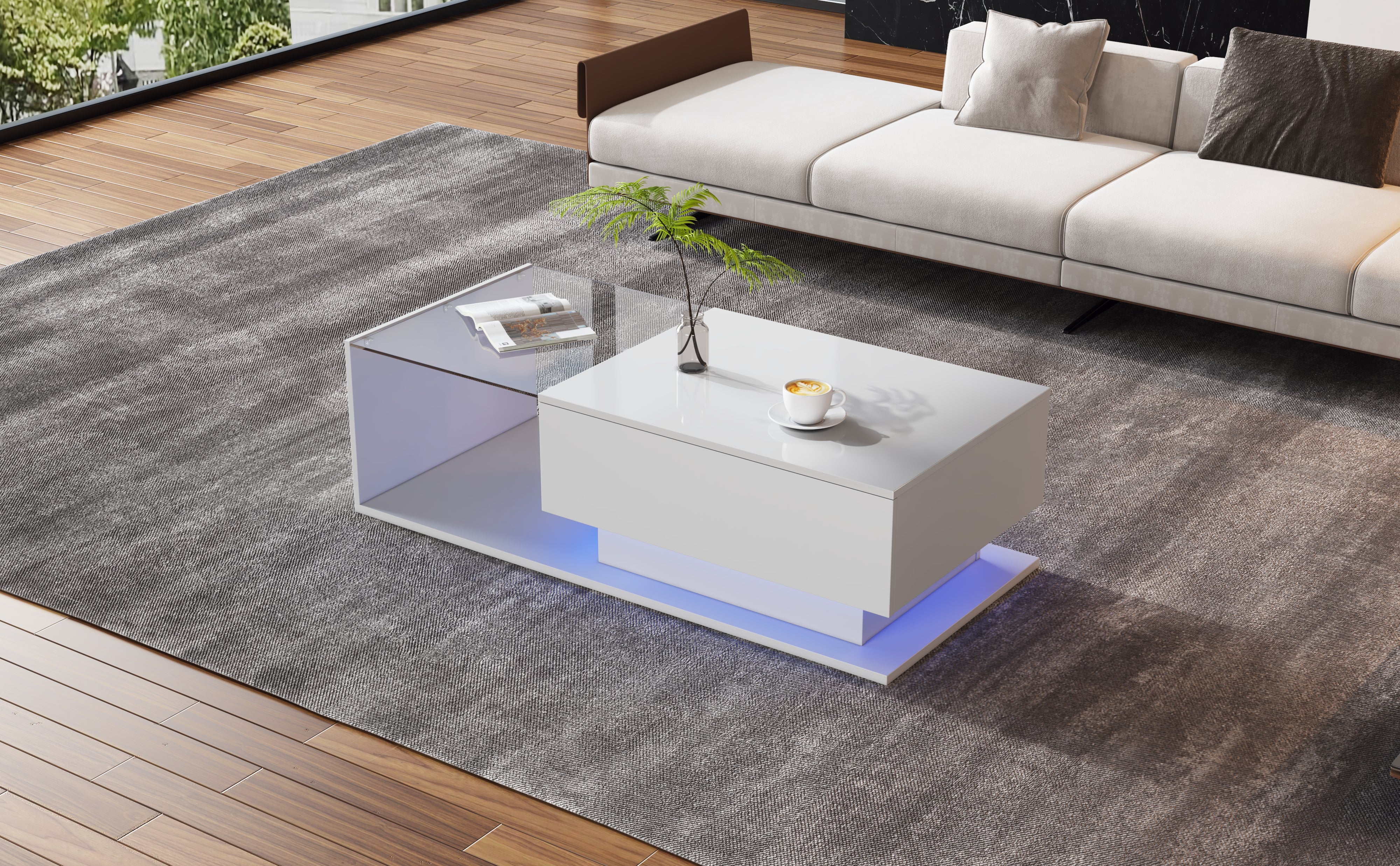 Modern TV Cabinet: Stylish, Elegant, High-Gloss White, Wood Look