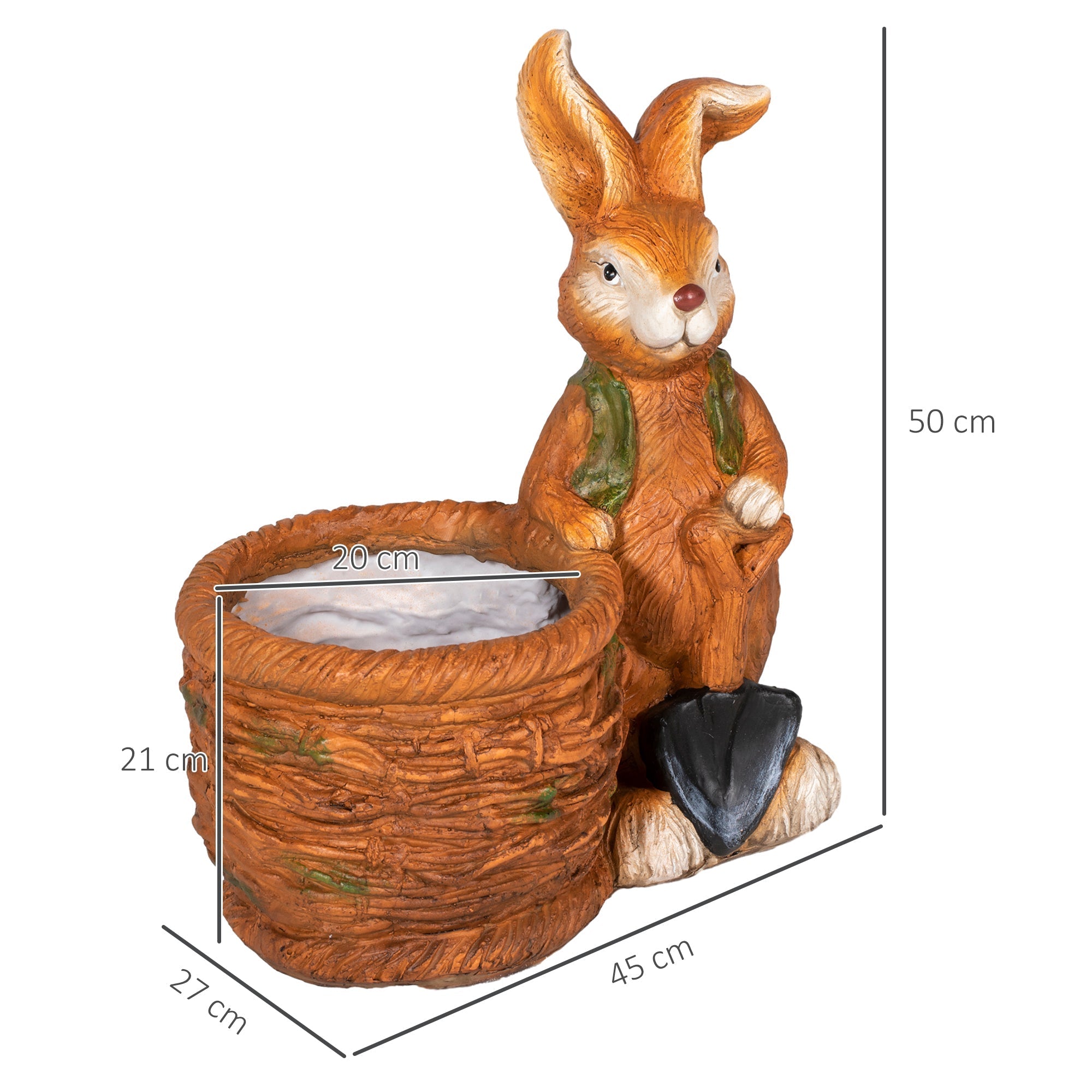 Blumentopf Hase Weidekorb Kräutertopf mit Ablaufloch MgO