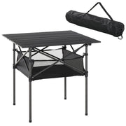 Camping Table Foldable Portable Lightweight Mesh Bag, Aluminum Black