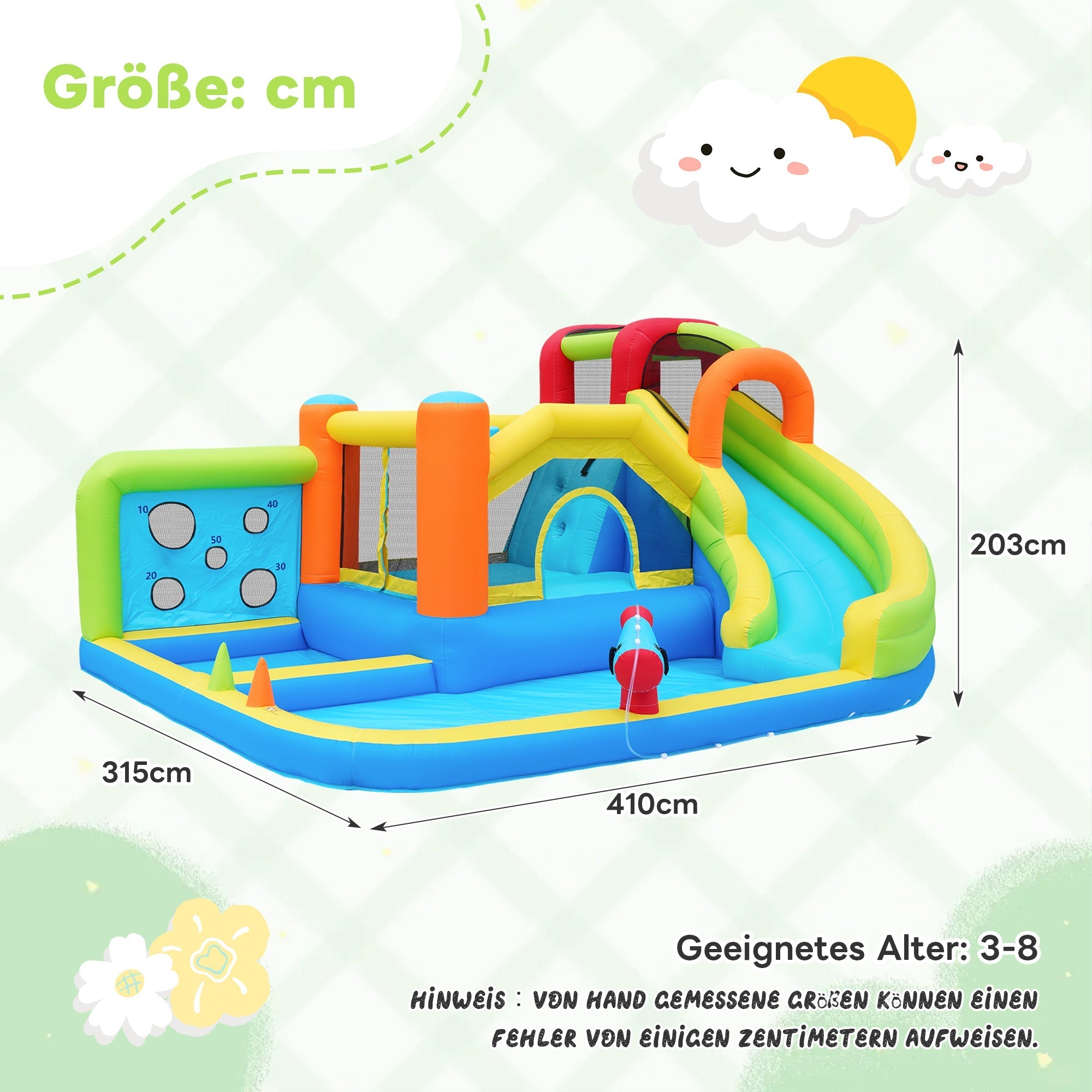 Bouncy Castle with Blower, Multifunctional Water and Trampoline Park