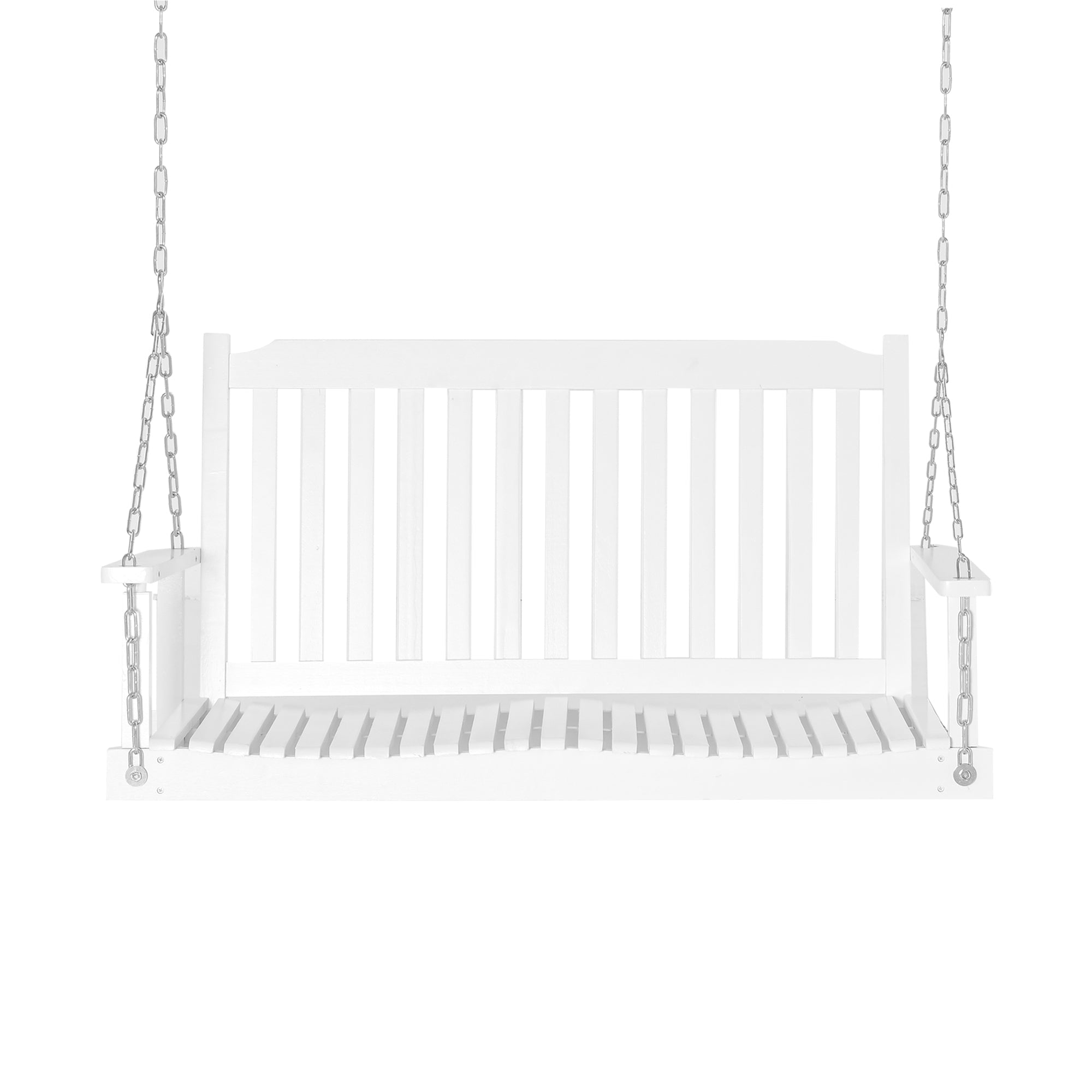 Garden Swing Bench 2-Person Solid Wood Patio/Terrace, White