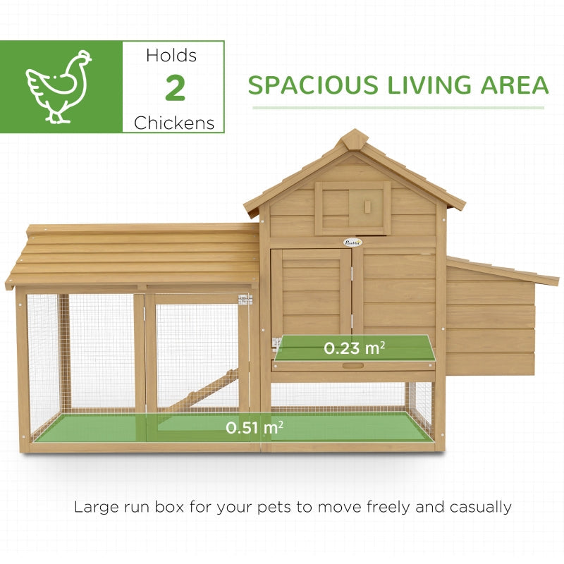 Small Chicken Coop, Hen House with Run Nesting Box, Wood