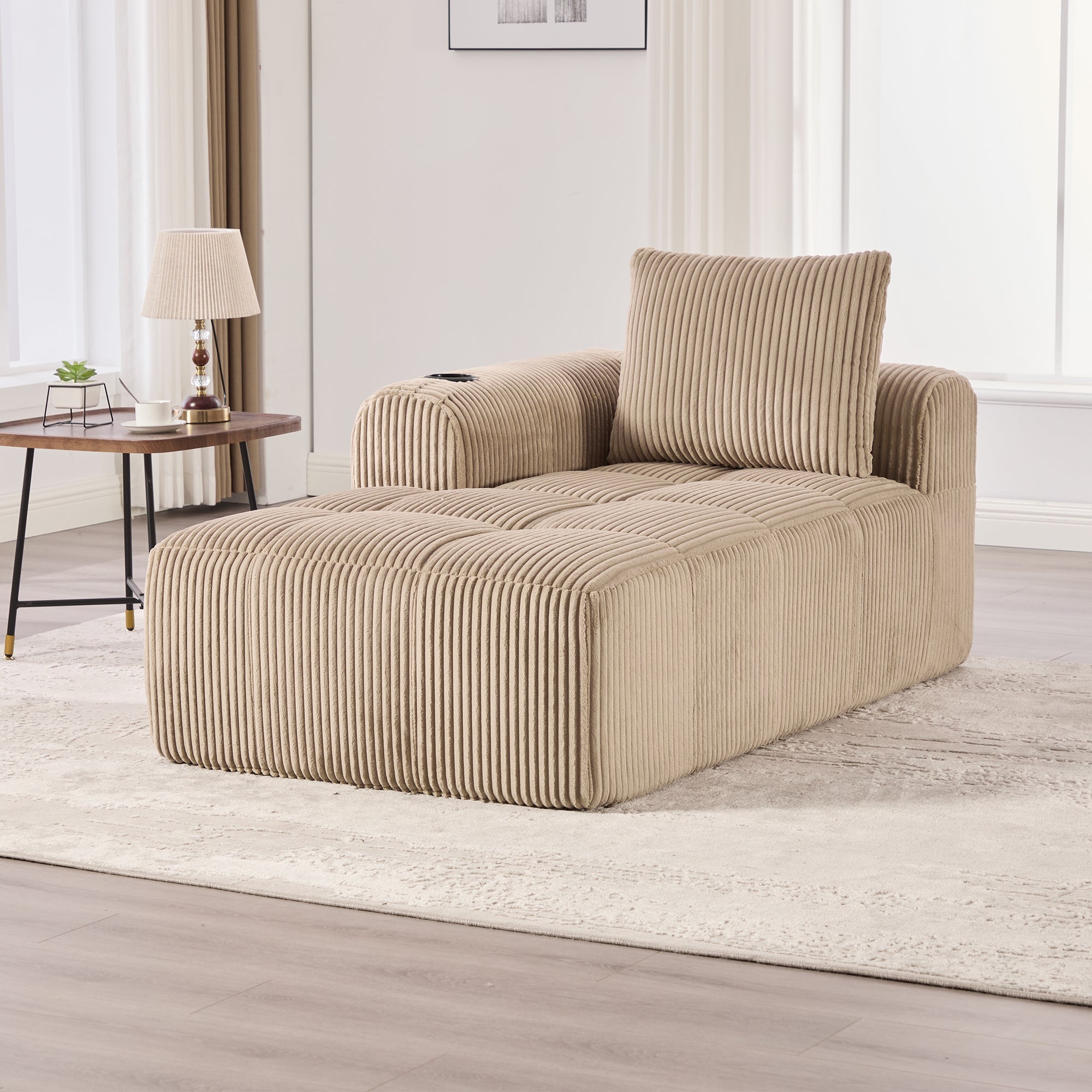 Recliner Sofa Cozy with Side Pocket Drink Holder - Corduroy