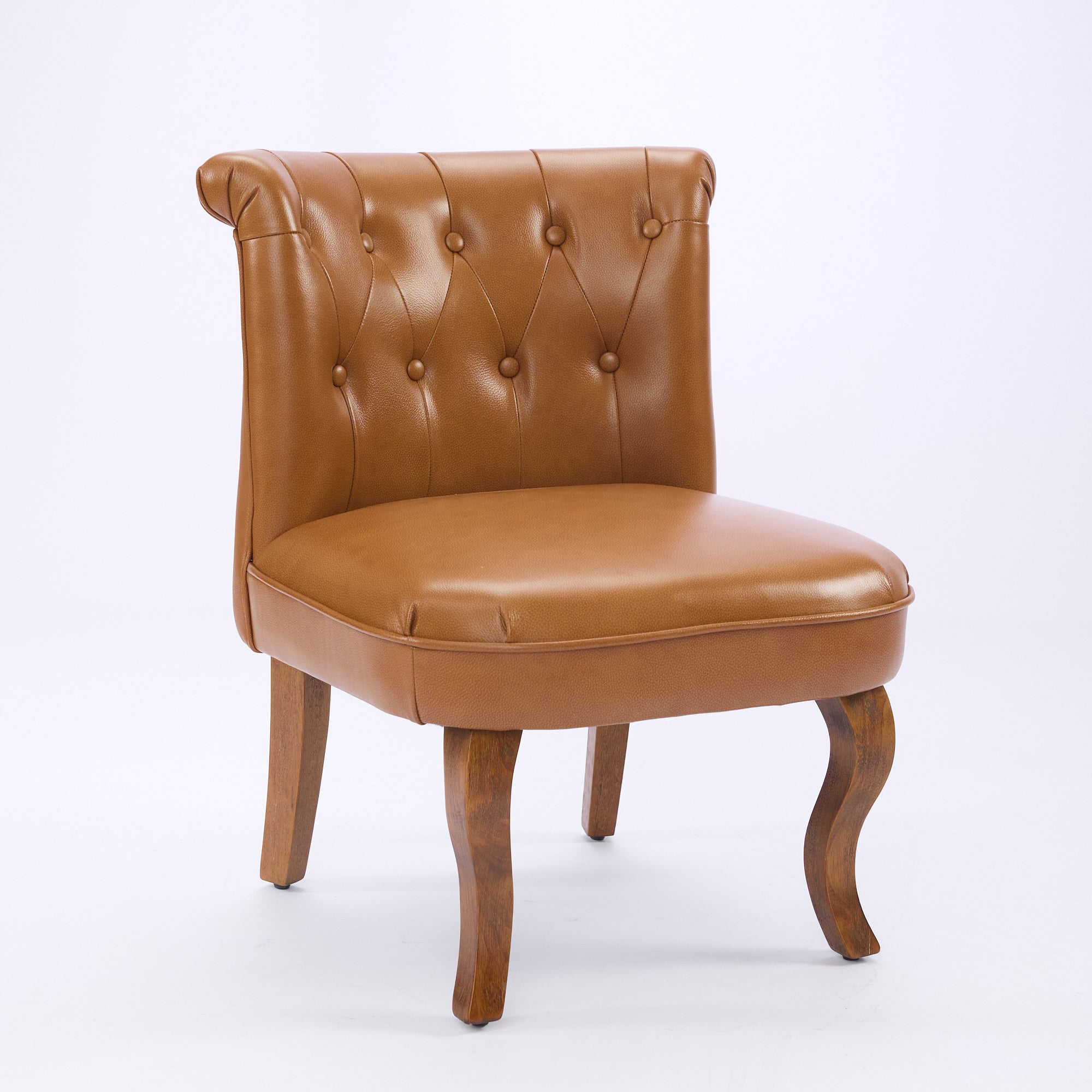 Genuine Leather Lounge Chair Solid Rubberwood Legs - Light Brown