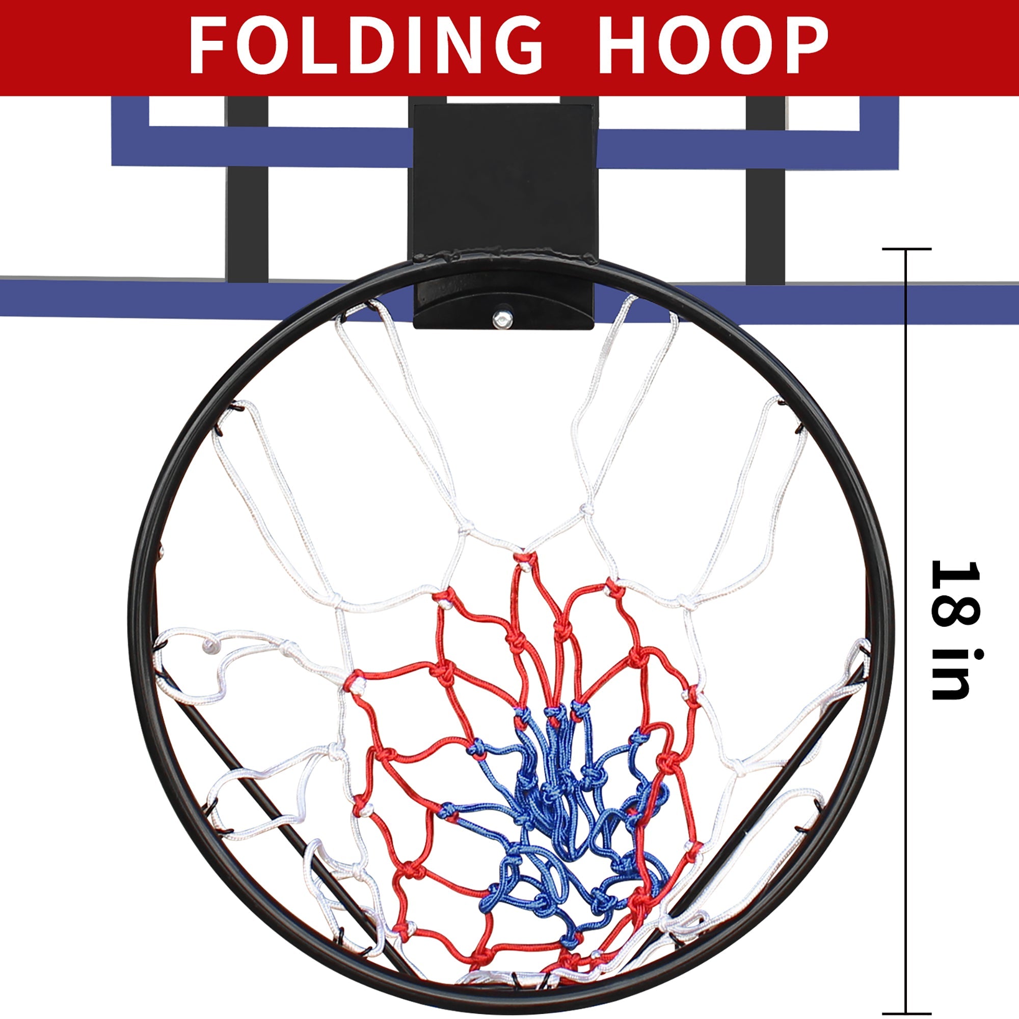Wall Mounted Basketball Hoop, Adjustable Height Shatterproof Heavy-Duty Steel