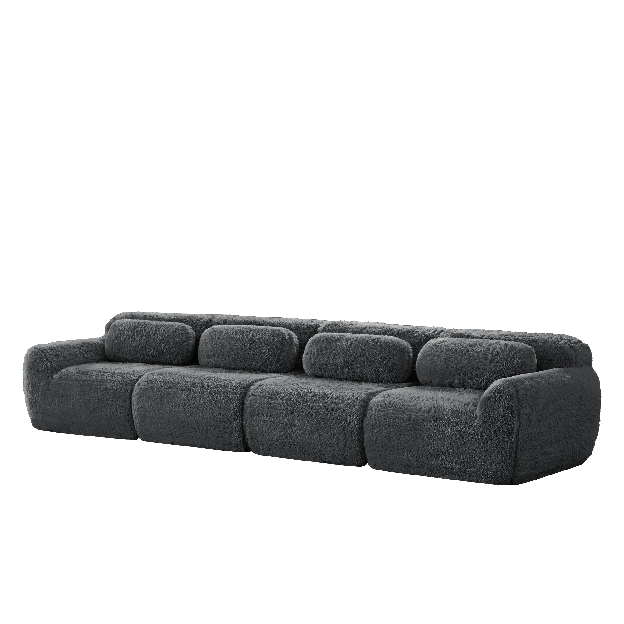 4-seater Sofa Multi-Combination Premium Plush Fabric Grey