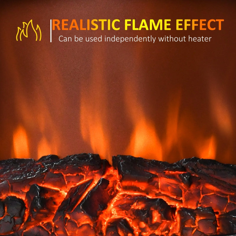 Electric Stove Heater, Realistic Flame Effect 2000W Portable Freestanding with Adjustable Thermostat, Black