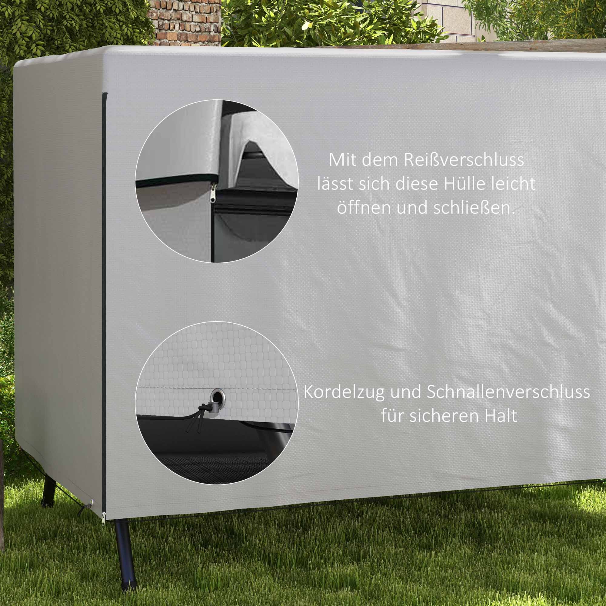 Protective Cover Waterproof UV Protection Rectangular PE Grey