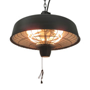 Adjustable Power Electric Patio Heater 1000/2500W Infrared Halogen Ceiling Mount - Black