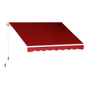 Manual Retractable Patio Awning Shelter, UV Protection 2.5x2m