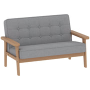 Children's Armchair Sofa Wooden Frame Upholstered - Velvet Grey
