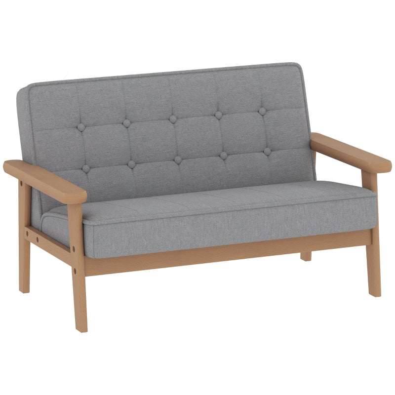 Children's Armchair Sofa Wooden Frame Upholstered - Velvet Grey