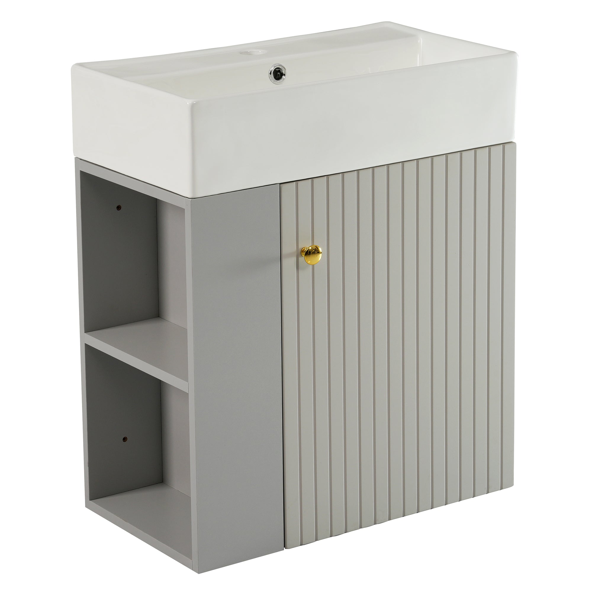 Bathroom Furniture Washbasin with Vanity Unit 55cm, Hanging, Light Grey