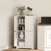 4-Door Kitchen Storage Cabinet with Adjustable Shelves - White
