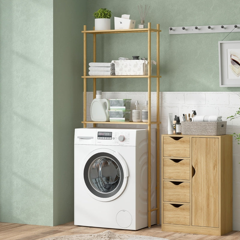 Toilet Shelf, 3 Tiers Space Saving, Natural Wood