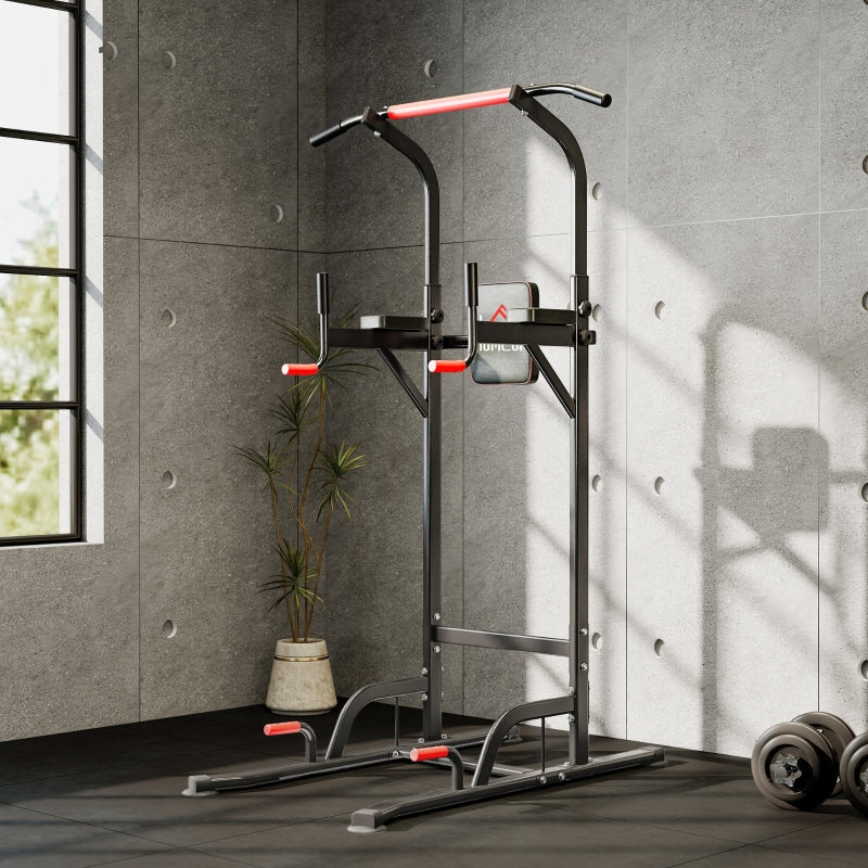 Power Tower Height Adjustable Dip Station Pull-Up Bar Padded