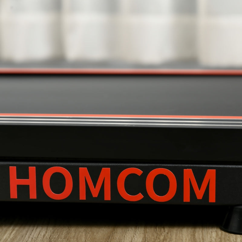 Foldable Walking Treadmill with LED Display and Wheels, Red