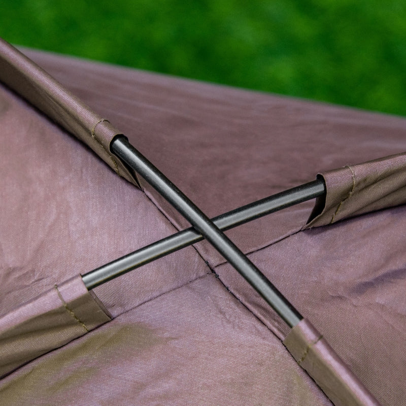 Outdoor-Haustierbett, erhöhtes Hundebett mit Überdachung, Taftgewebe, Kaffee