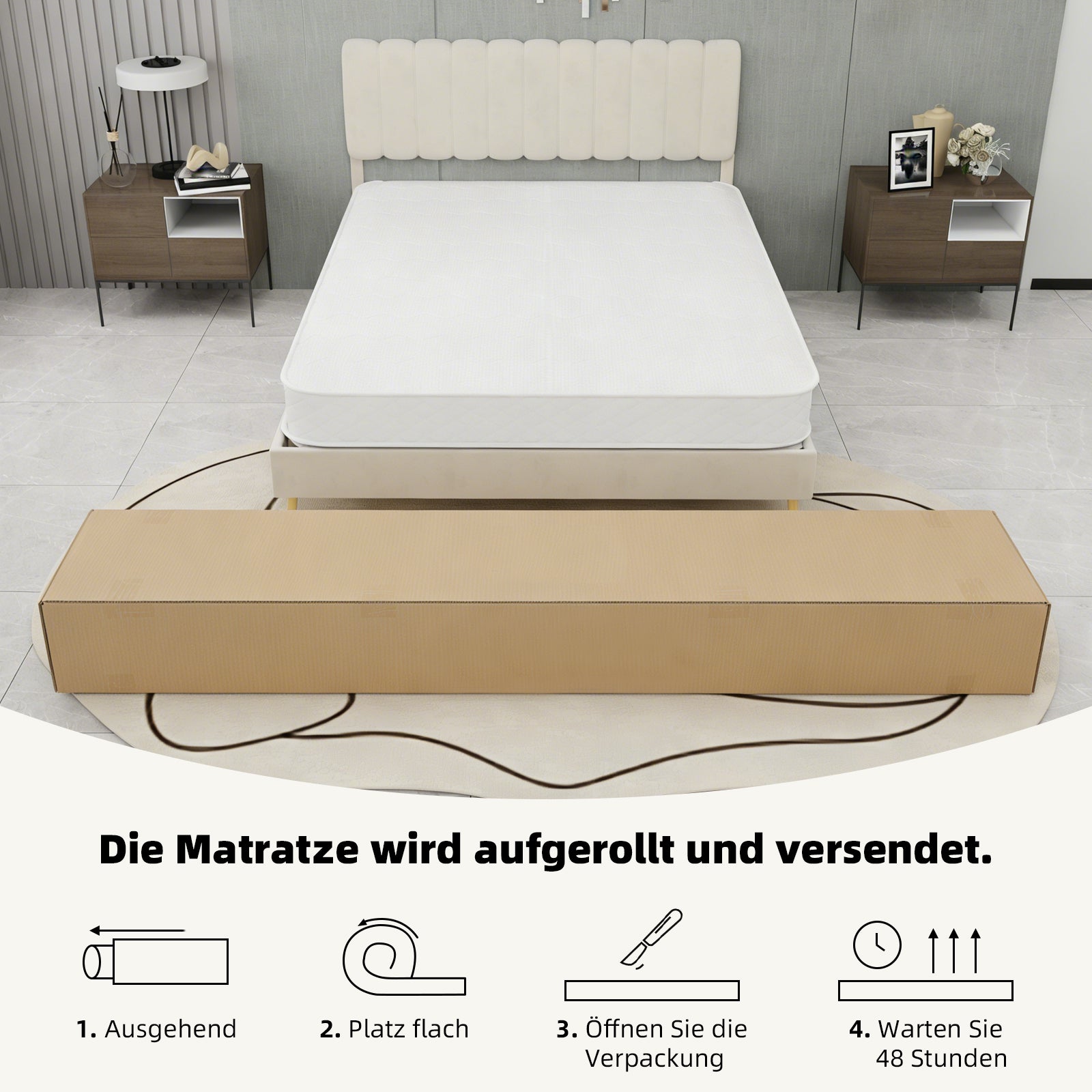 3D Breathable Mattress Dual Support Back Care 140x200cm 23cm - White
