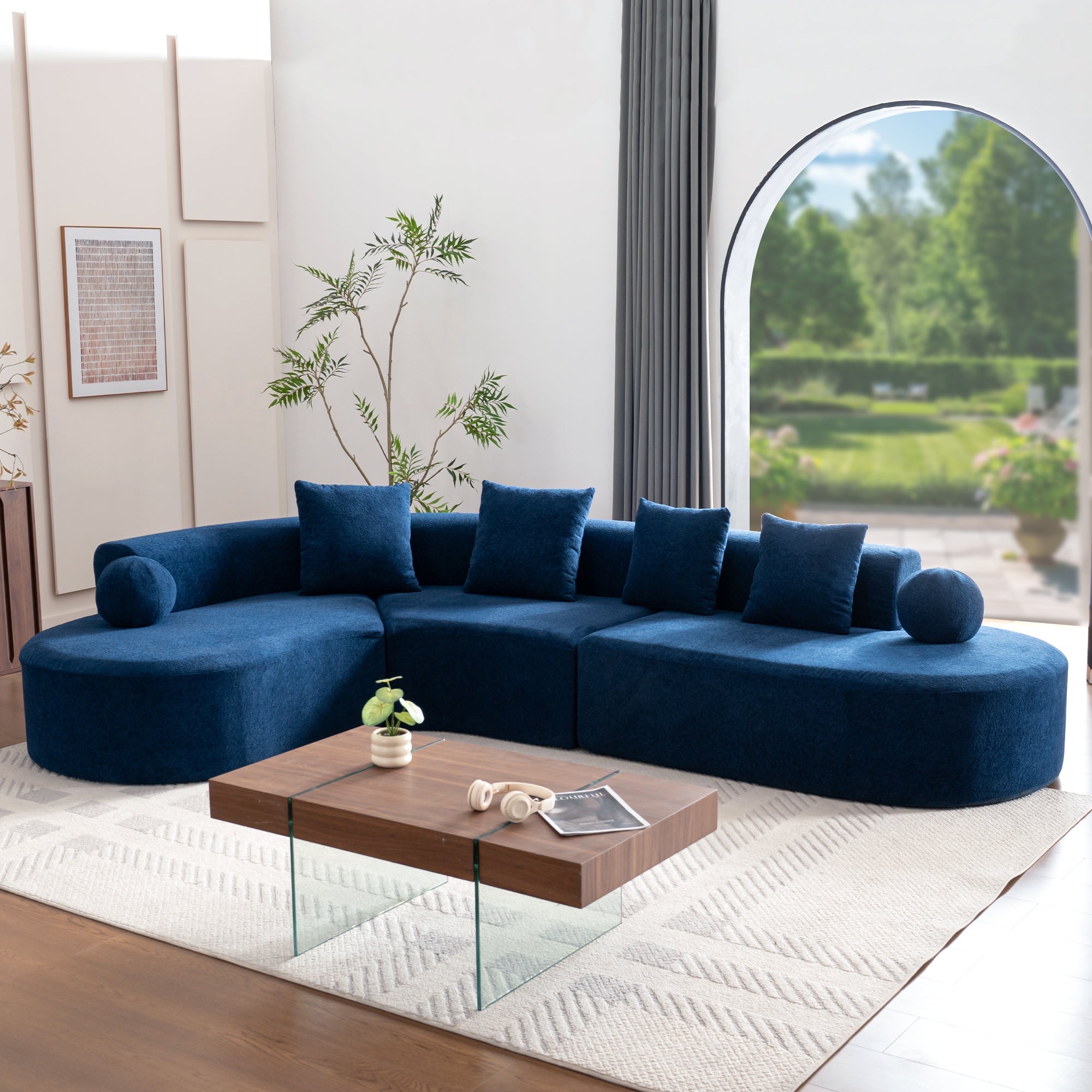 Cloud Sofa, Large L-Tier Arched Plush Design