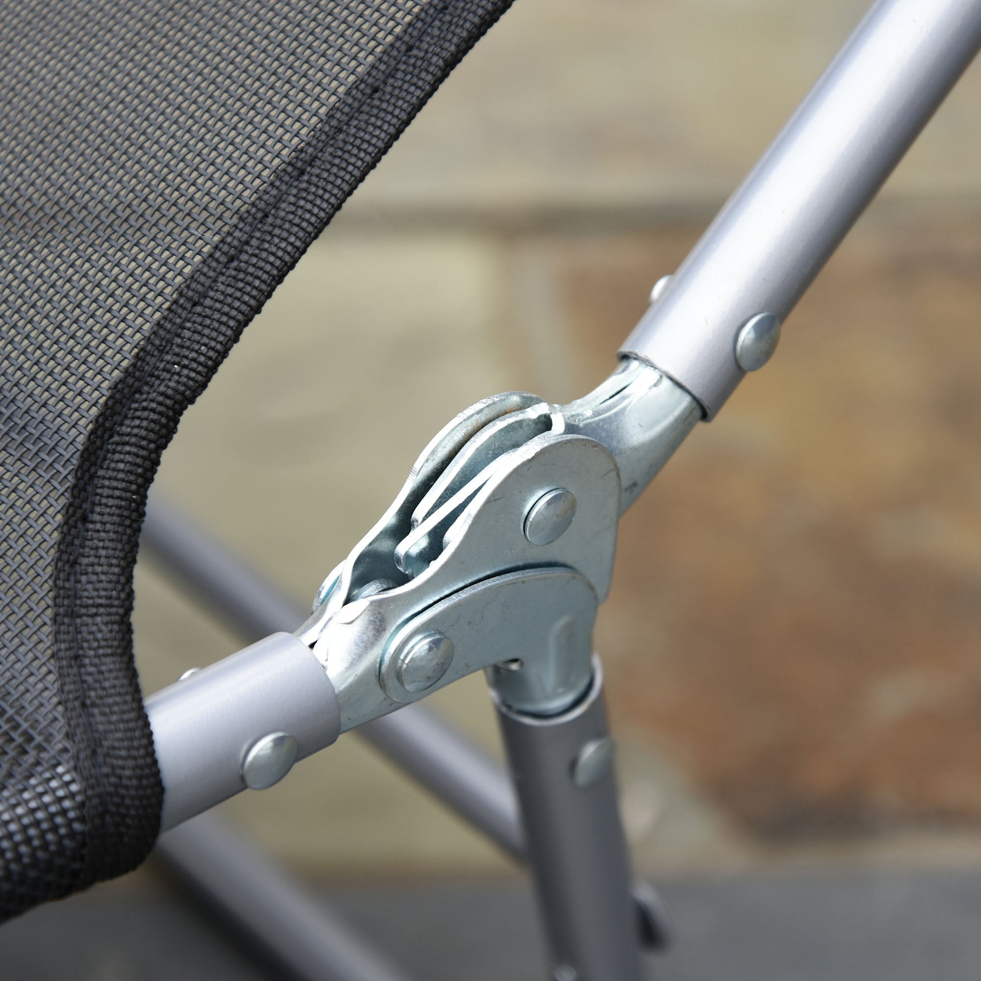 Sun Lounger Relax Lounger 2-Legged Foldable for Garden Black