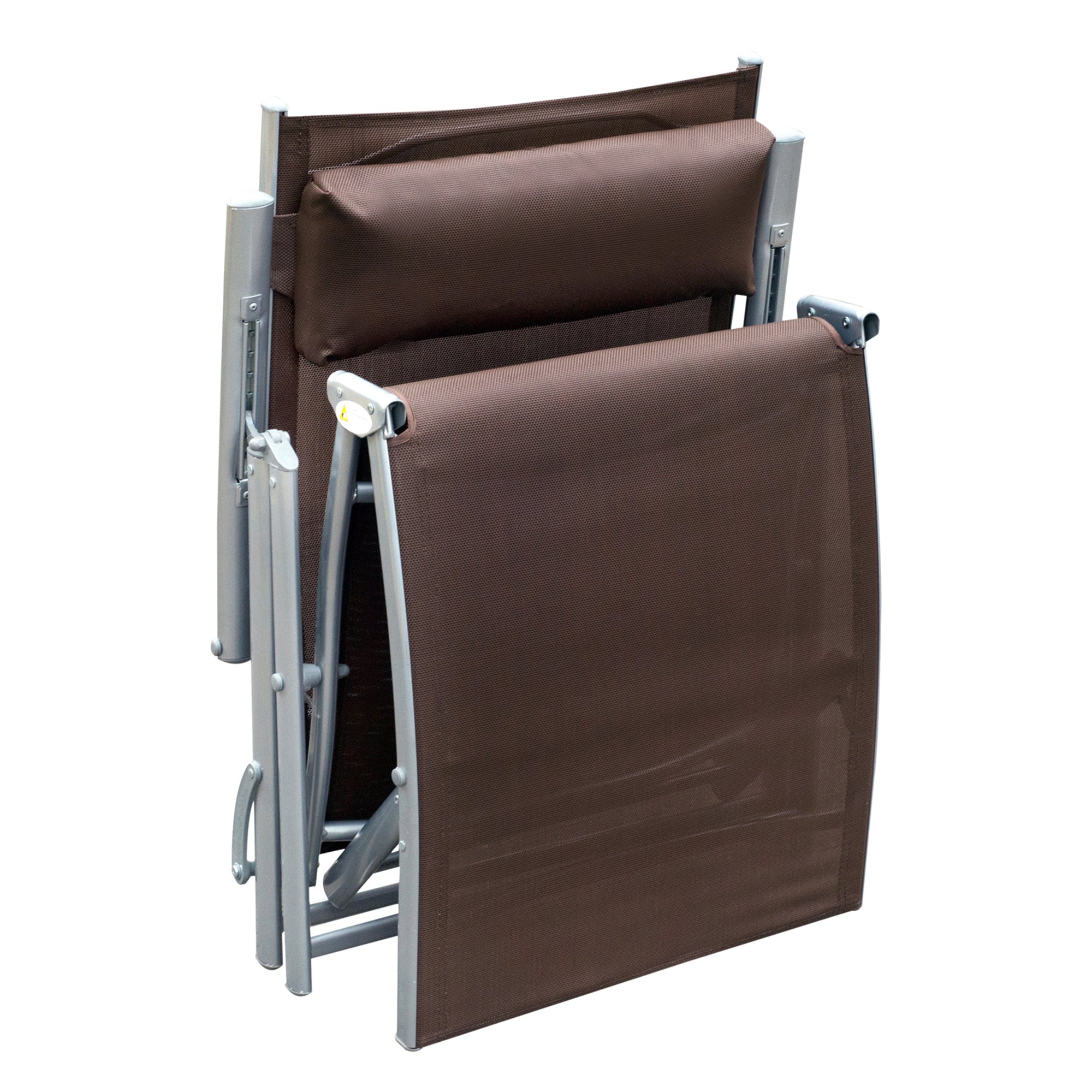 Sun Lounger Folding Relaxation Lounger with Cushion, Brown