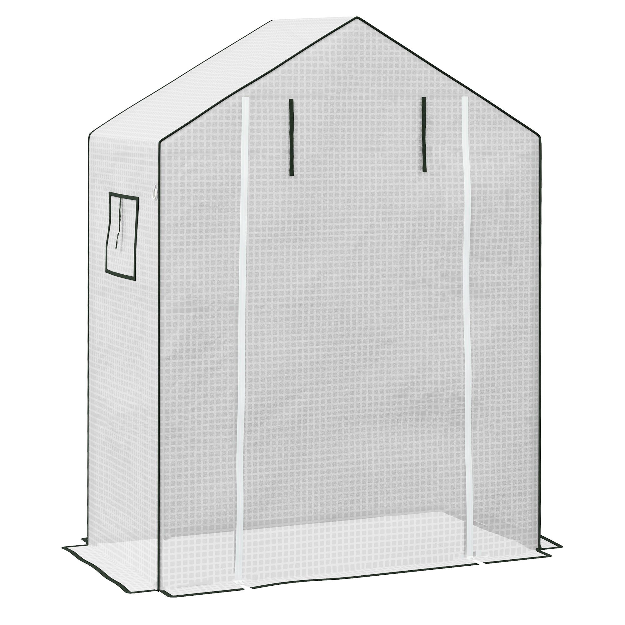 Greenhouse Cover Replacement Walk-in Roll-up Door & Windows PE White