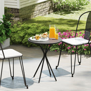 Garden Table Ø60 x 70 cm, Weatherproof Round Steel, Black