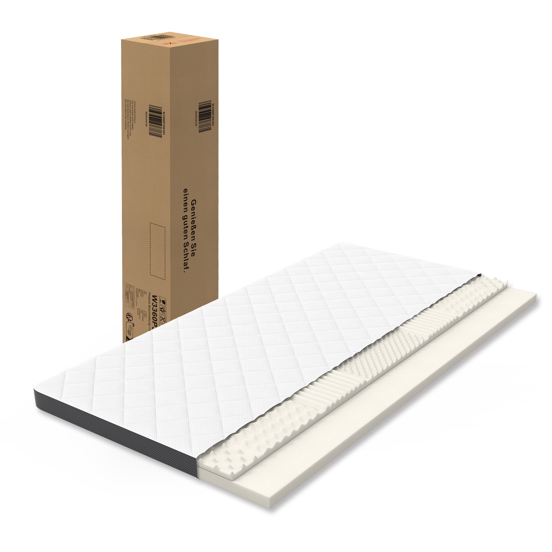 Mattress H3 Seven Zone Foam, Medium Strength Oeko TEX, 90x200cm, 7cm