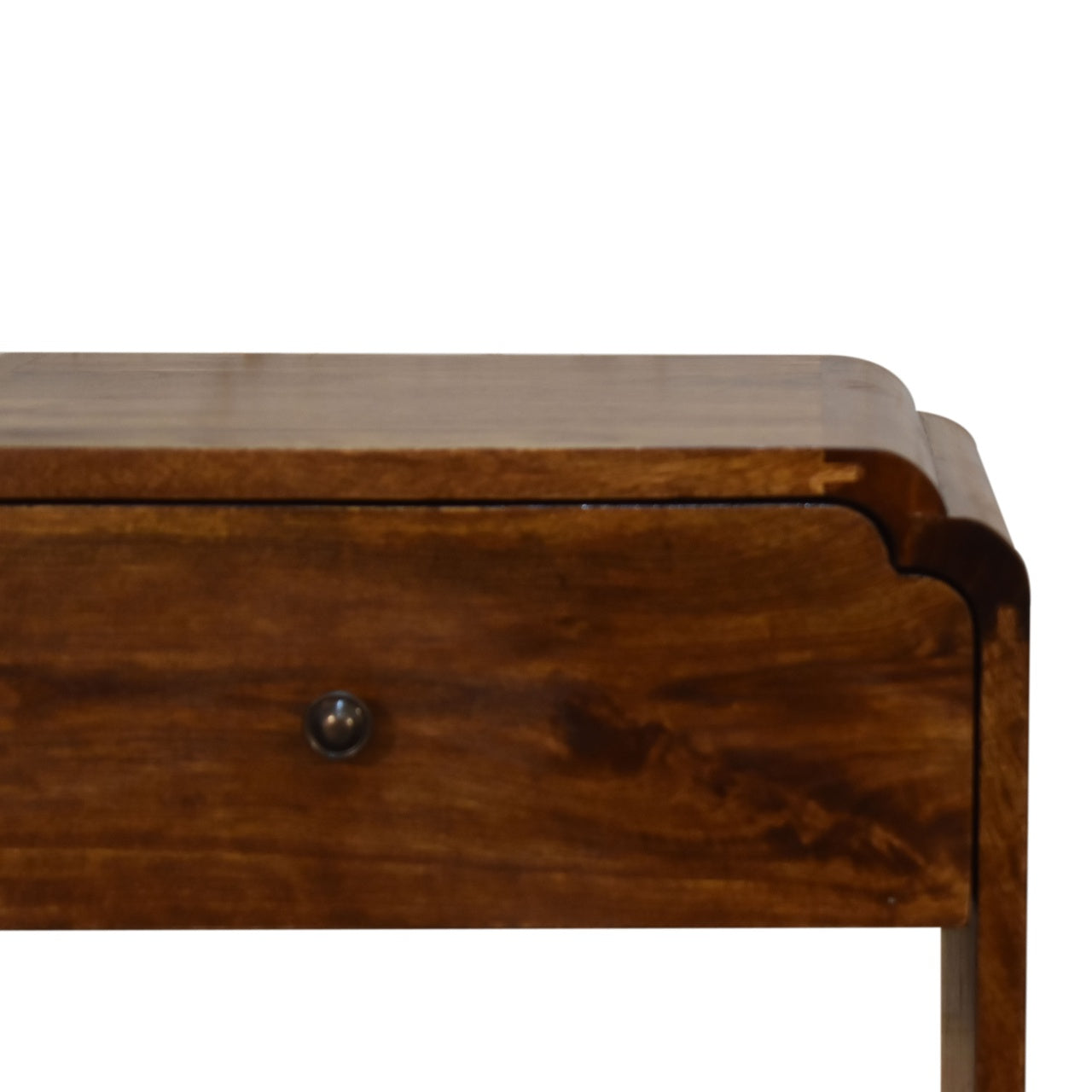 Newton Bedside, 1 Drawer Open Shelf, Solid Wood Dark Brown