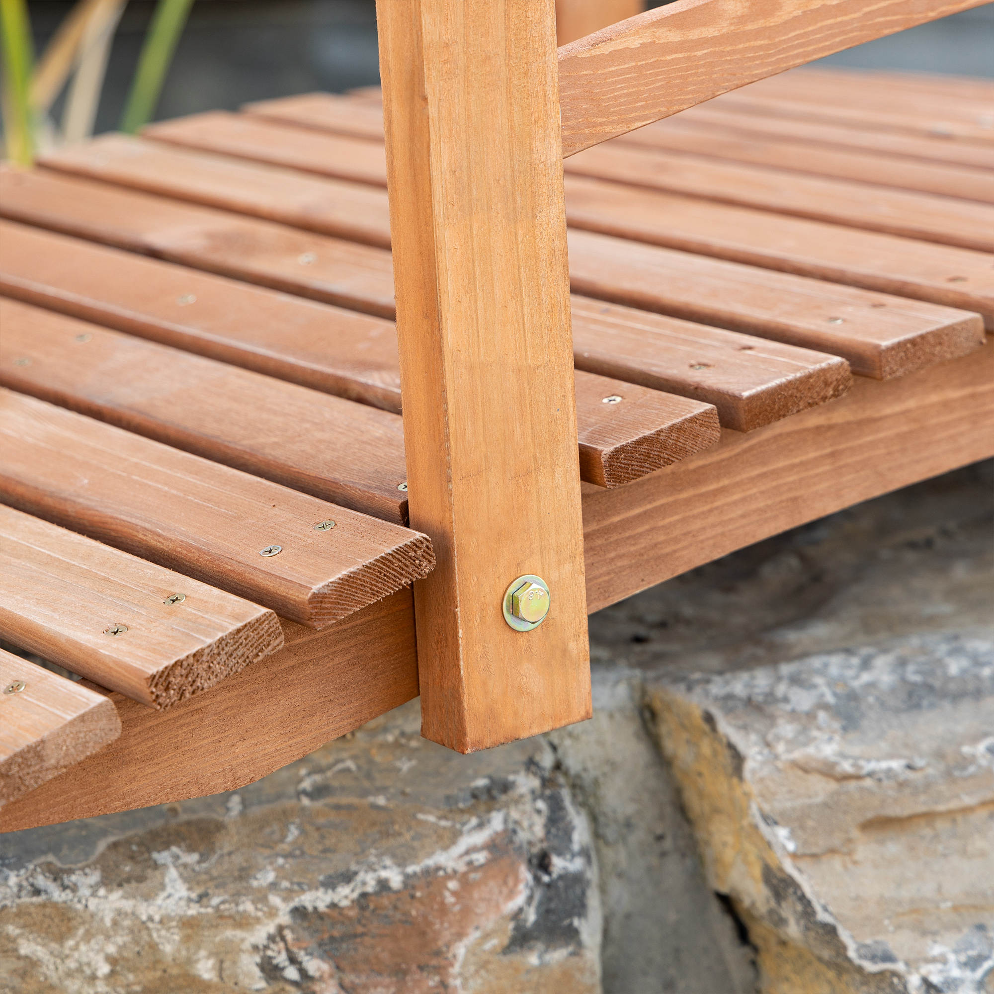 Garden Bridge 185m with Railing, 200kg Solid Wood