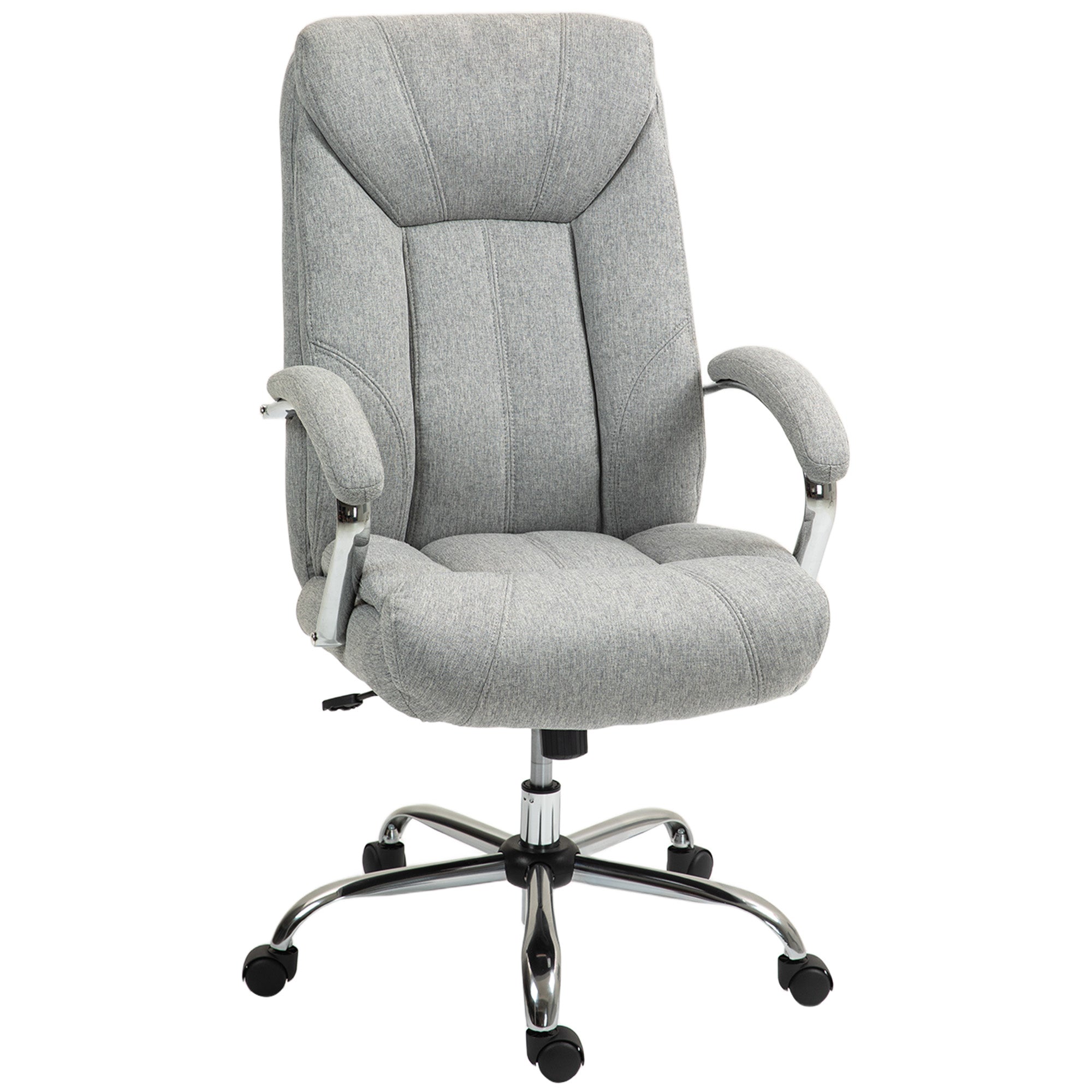 Vinsetto Office Chair, Rocking Ergonomic Adjustable Swivel, Light Grey Nylon
