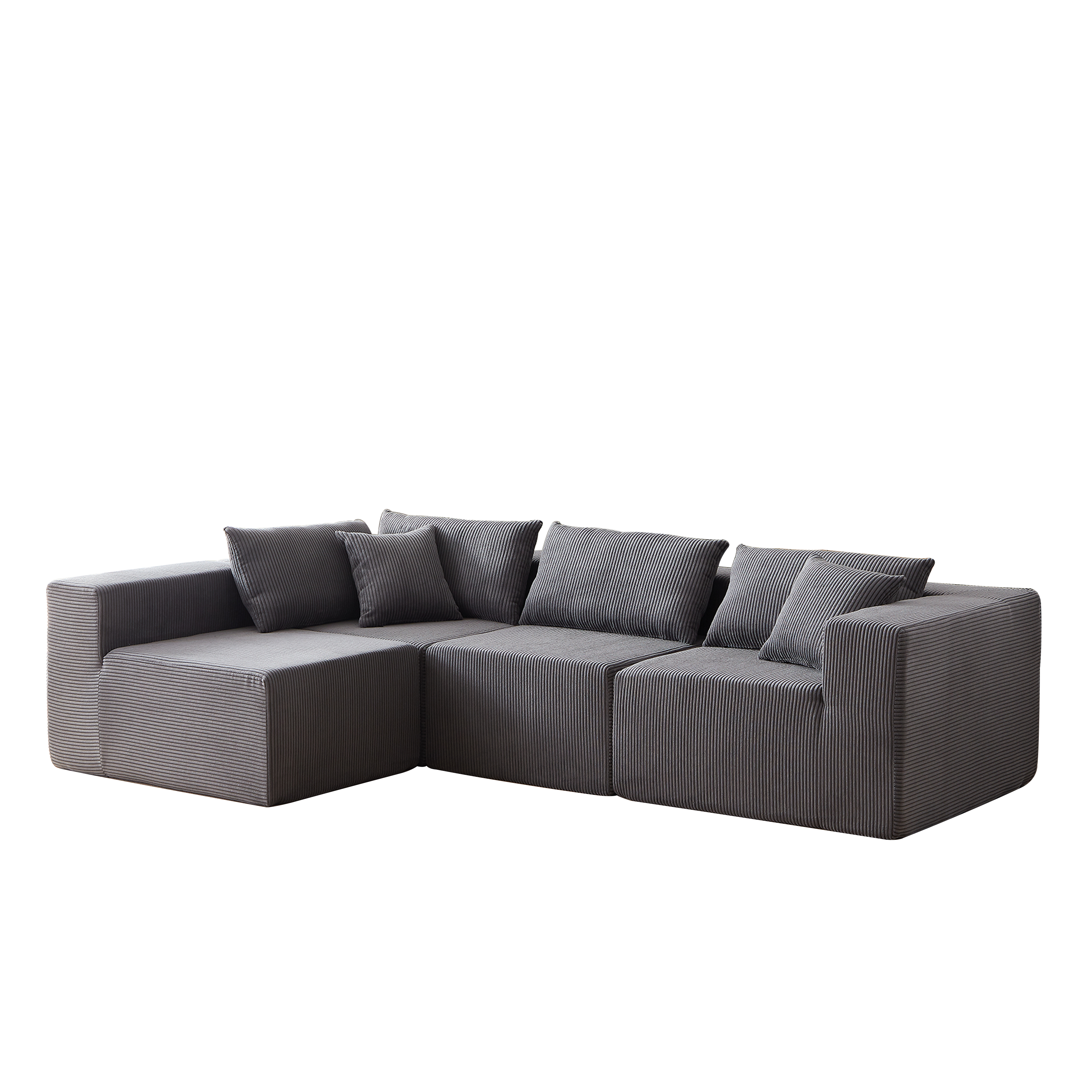 Modular L-Shaped Sectional Sofa 104-Inch 4-Piece - Corduroy