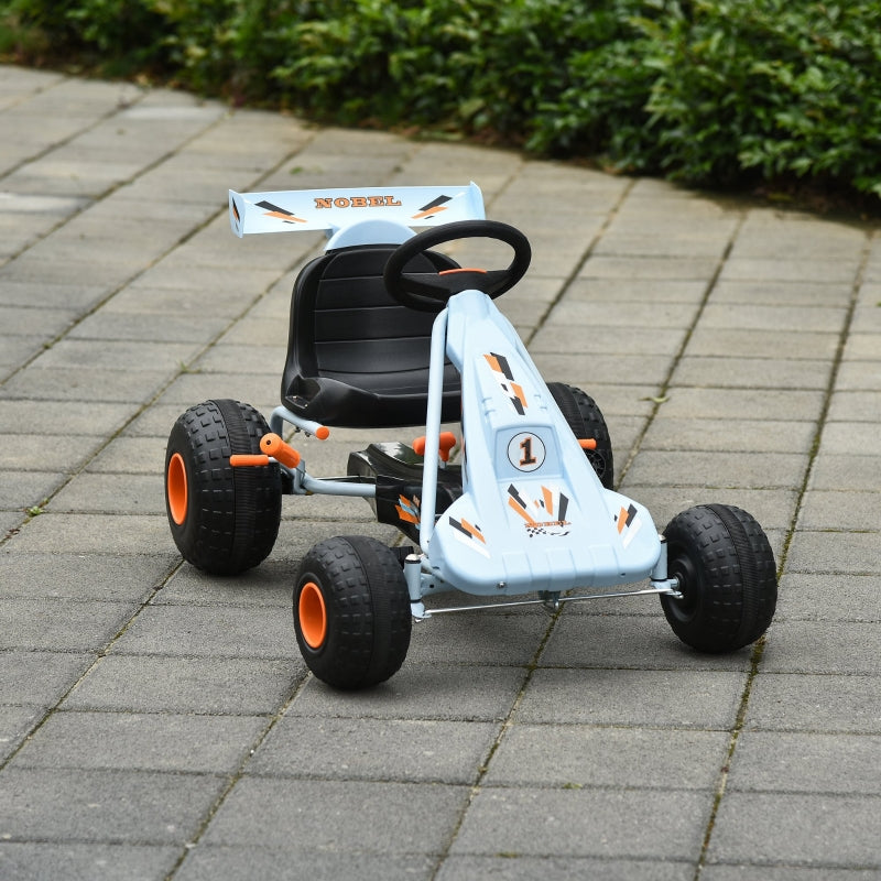 Pedal Go-Kart, adjustable seat, 97x66x59cm, steel, light blue