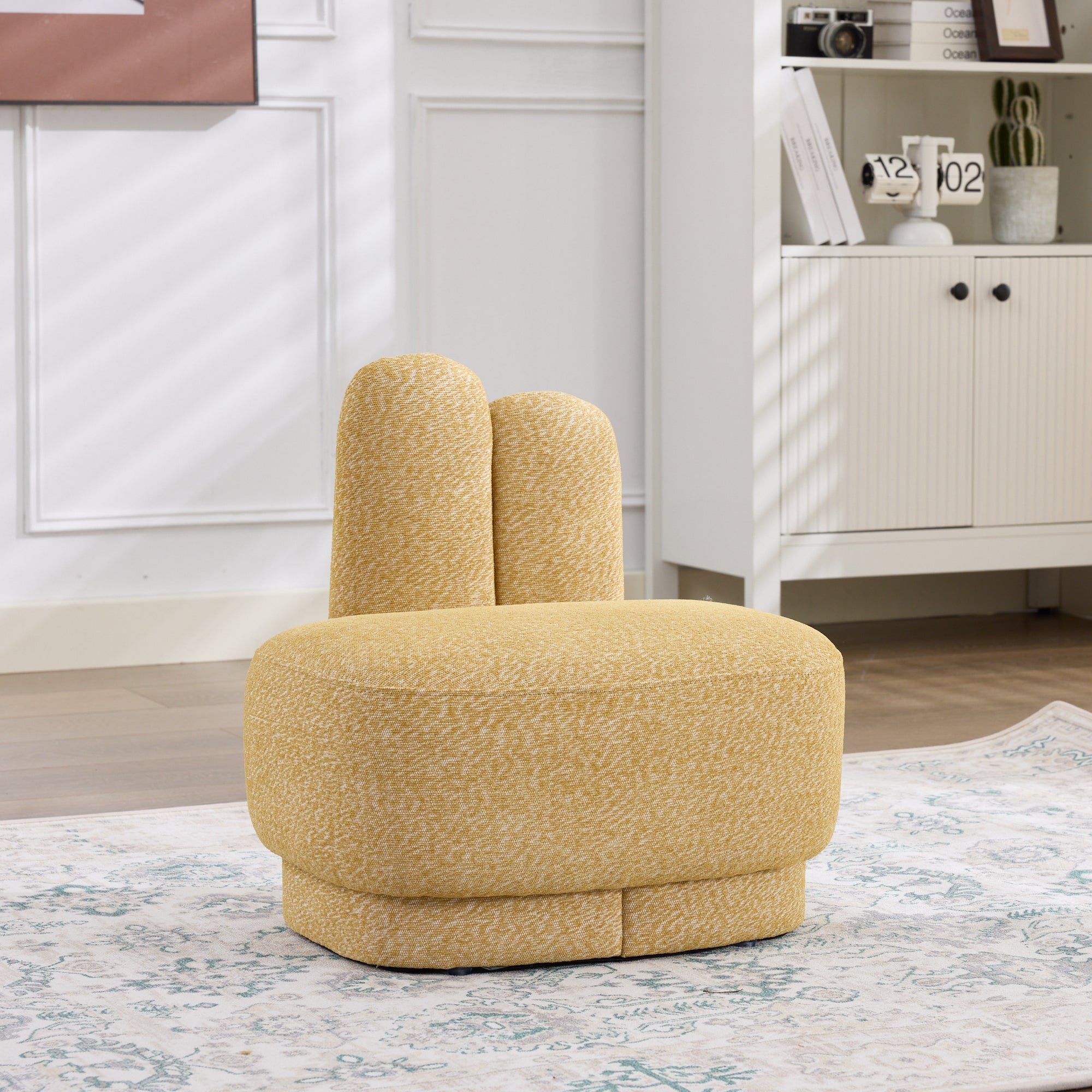 Bunny-Ear Ottoman Padded Stool Cute Ears - Fabric